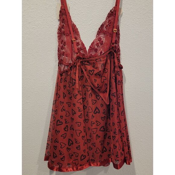 NWT Spree Intimates 2-Piece Lingerie Set, L (Fits XL)  Cherry Love Style 2650BD - Picture 3 of 6